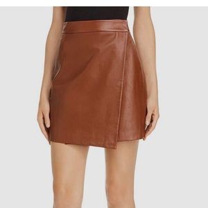 French connection mini wrap leather skirt